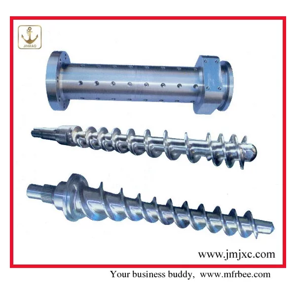 Screw and barrel for rubber machine