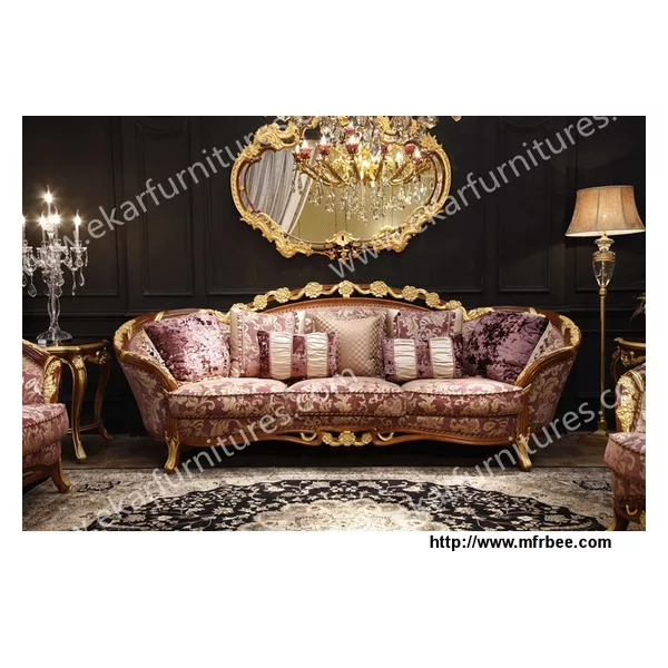 Antique Carved Rococo Style Sofa Fabric Price