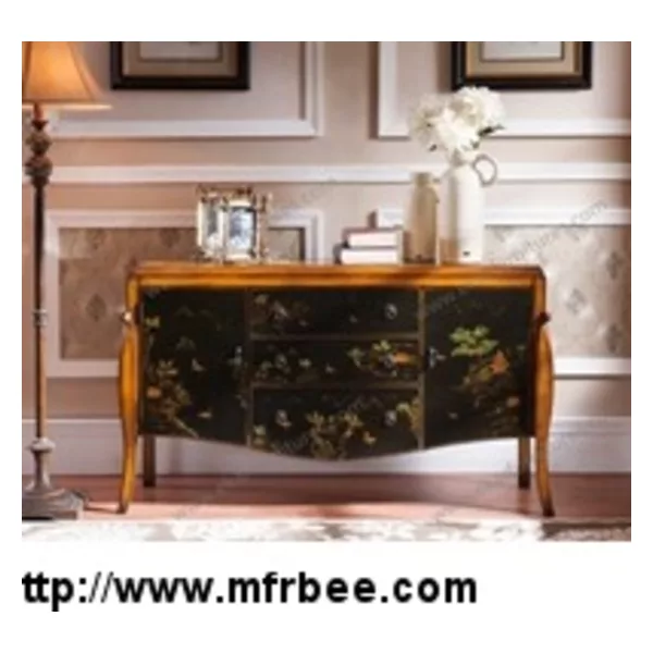 Antique Hand Painted Living Room Furniture Wood Cabinet
