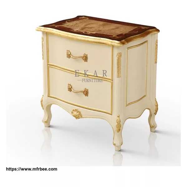 Antique Wood Bedroom Furniture Rococo Nightstand