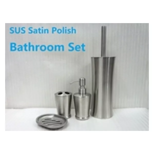 stainless steel pedal trash can and bathroom set accessaries
