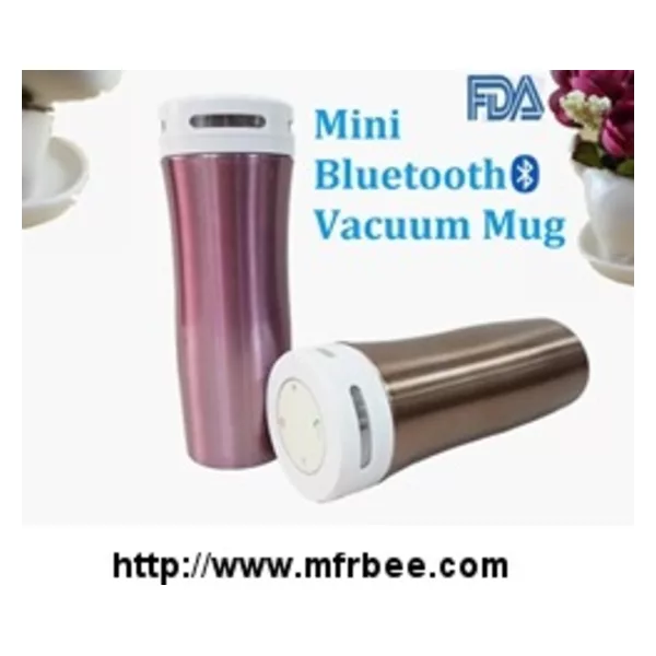 stainless steel insulated vacuum bluetooth music speaker bottle mug