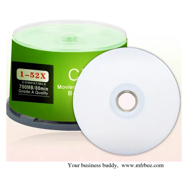 White inkjet printable CD-R 52X 700MB 80MIN