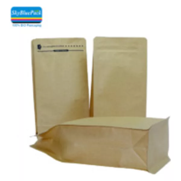 flat bottom easy to tear zipper coffee airvalve bag