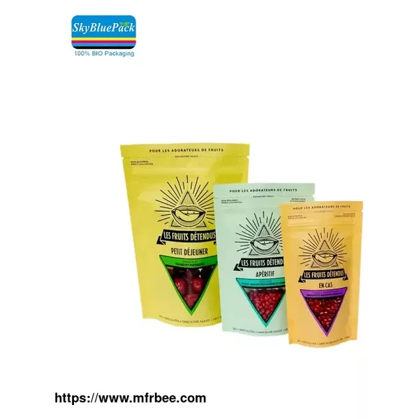 Biodegradable Easy To Tear Flat Bottom Tea Zipper Bag