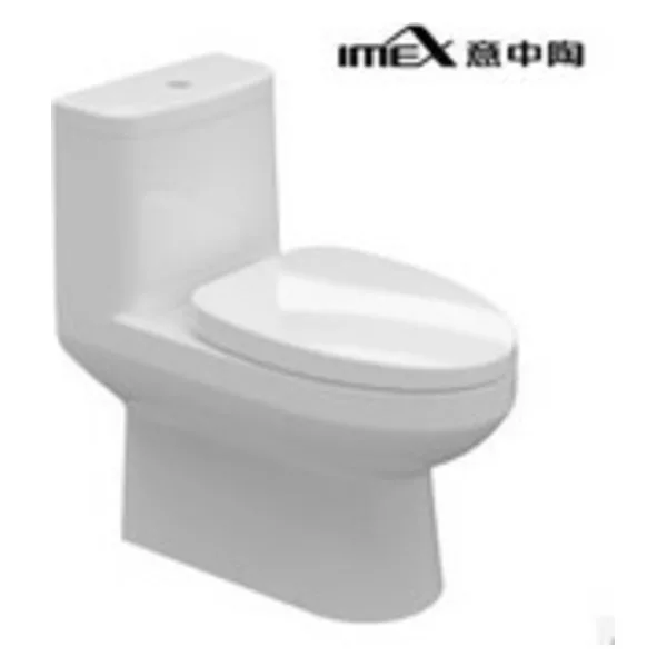 Siphonic one piece toilet bowl