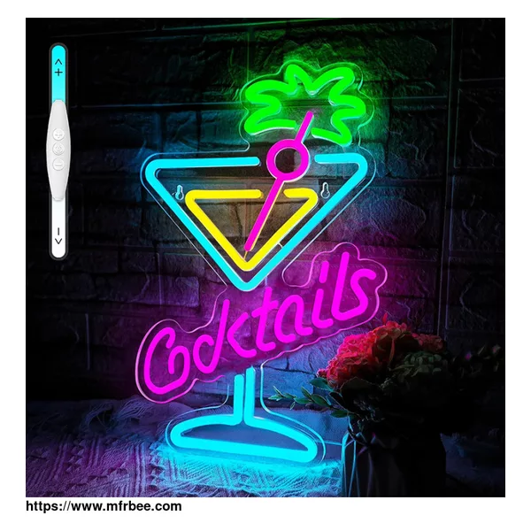 Kinyu Signs Cocktails Neon Sign Dimmable Custom Neon Sign