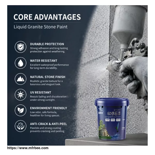 Blue Kingfisher Liquid Granite Stone Paint | Exterior Imitation Stone Coating Bulk Supply
