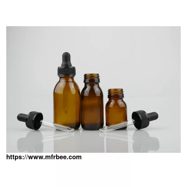 AMBER GLASS SYRUP BOTTLES