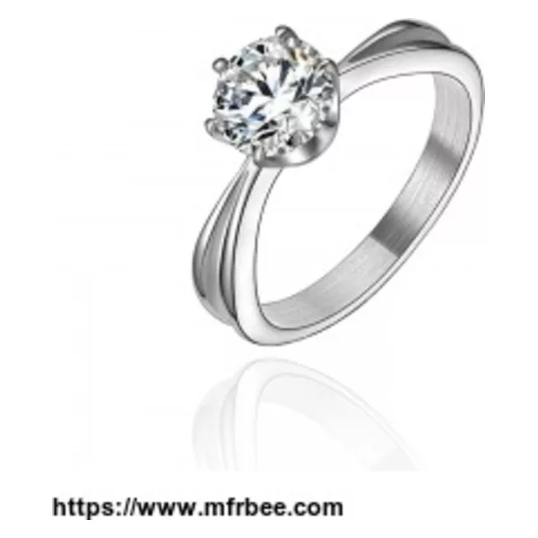 LivingPal S925 Sterling Silver Round Cubic Zirconia Ring
