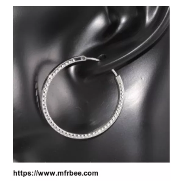 LivingPal Sterling Silver 35mm Round Tube Hoop Earrings