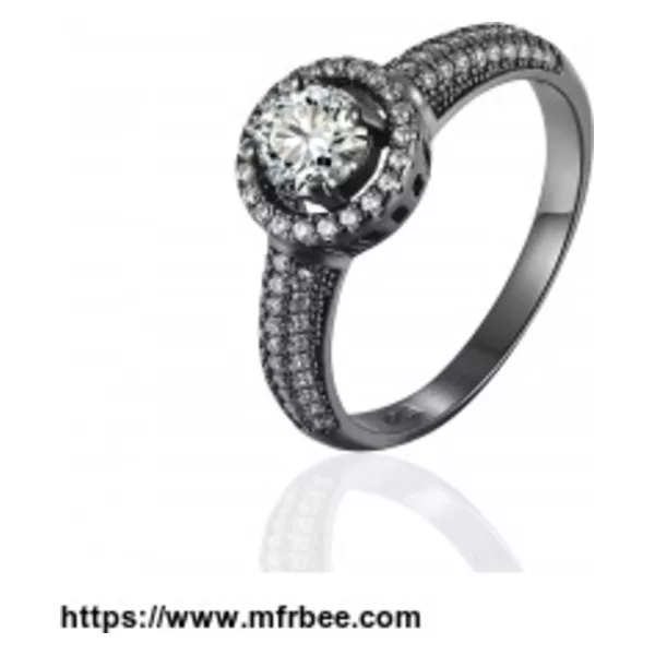 LivingPal S925 Sterling Silver with  Cubic Zirconia Halo Ring