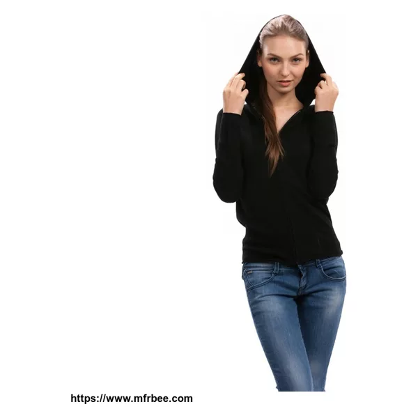 Women's Black Sweater with Zip Hoodie