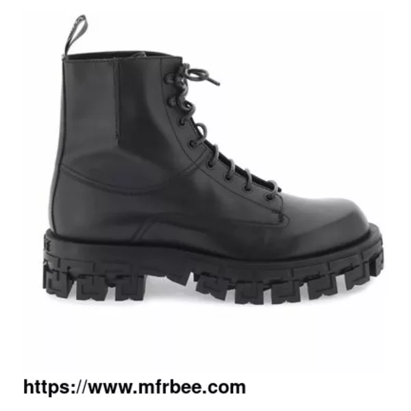 Versace Greca Portico Combat Boots | Milanfashionista
