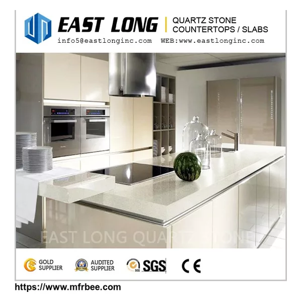 Single glass mirror quartz stone countertop
