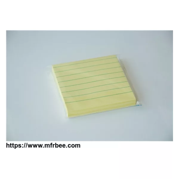 3 inch Pastel yellow printed sticky notes with line