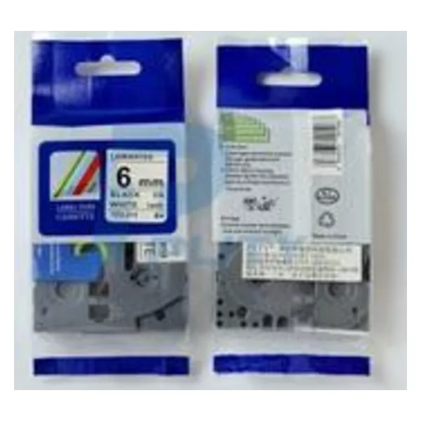 black on white tape TZ2-211 6mm Black On White