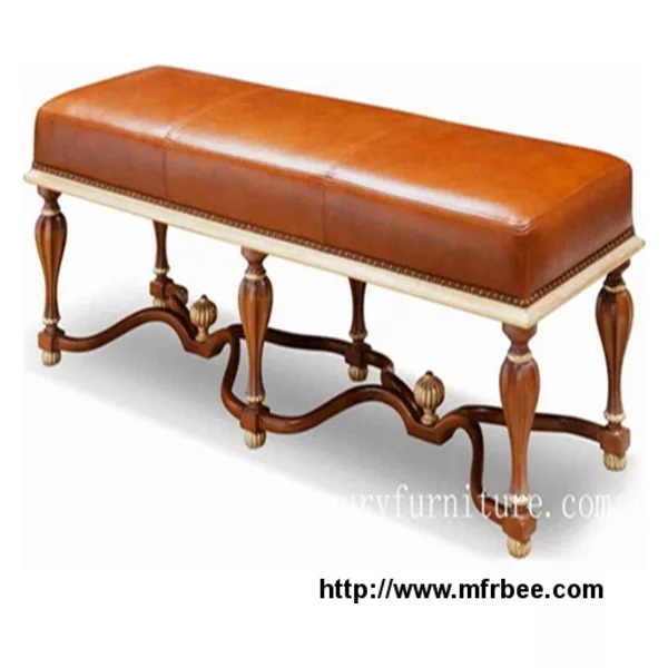leather stool classical stool wood stool bed stool FU-138