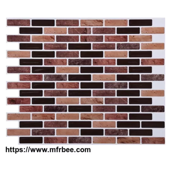 Brown Granite Linear Mosaic Composite Vinyl Wall Tile