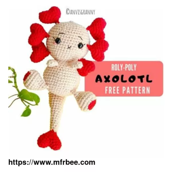 Axoloti  amigurumi crochet for Valentine's