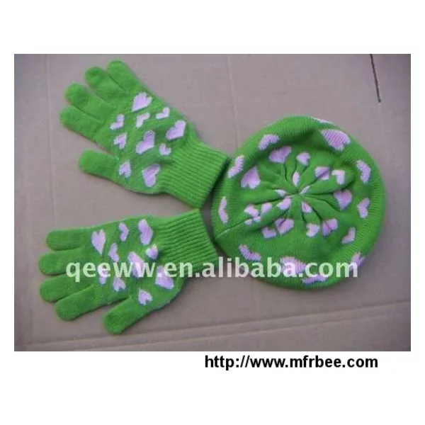 Jacquard Children Hat And Gloves