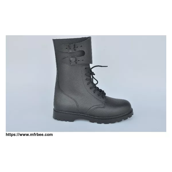 Men Genuine Leather Black Army Boots,Military Combat Boots