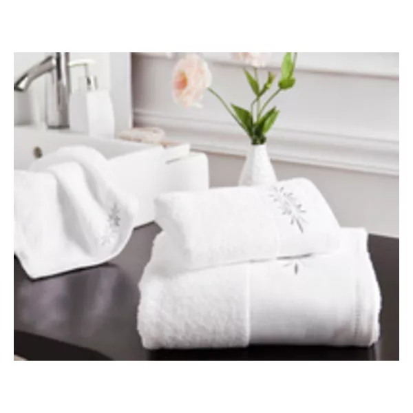 Customized logo white Hotel bath towels sets