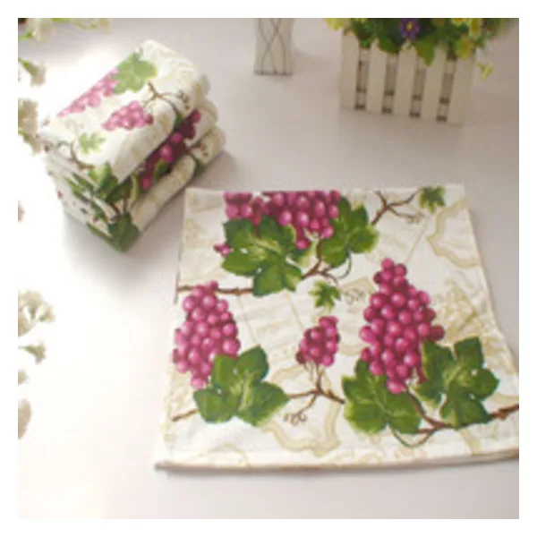 Fruit pattern comfortable printed velour kitchen towels
