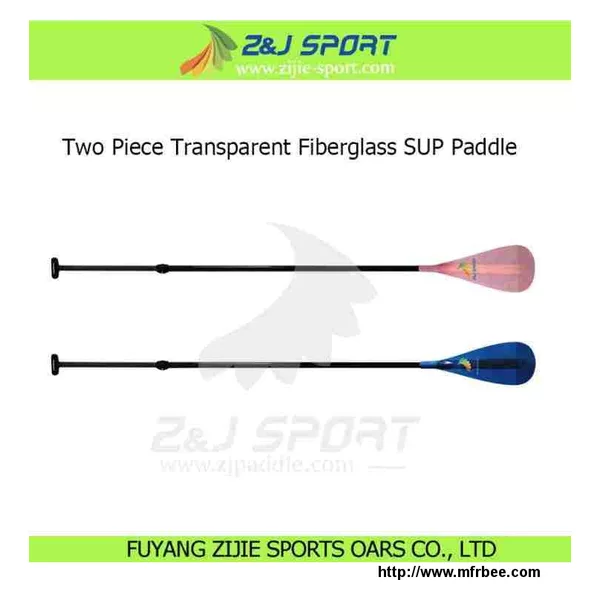 2 Piece Adjustable Transparent Fiberglass Stand Up Paddle