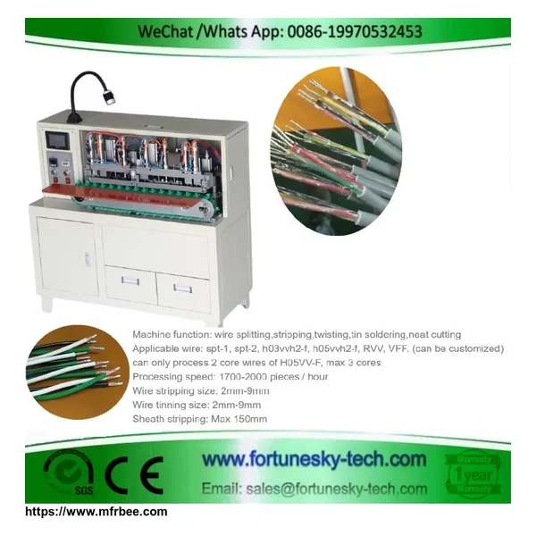 Semi-Automatic H05VV-F Corewire Stripping Tinning Machine