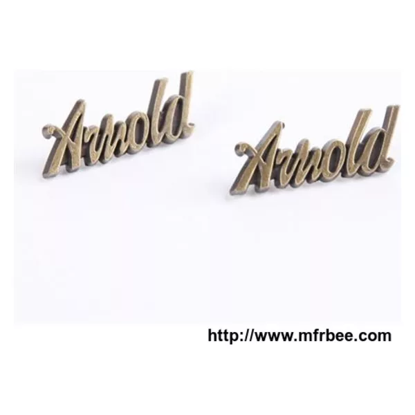 Brass Metal Letter Label For Garment