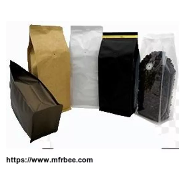 Paper Plastic Pocket Zipper Flat Bottom Coffee Bags
