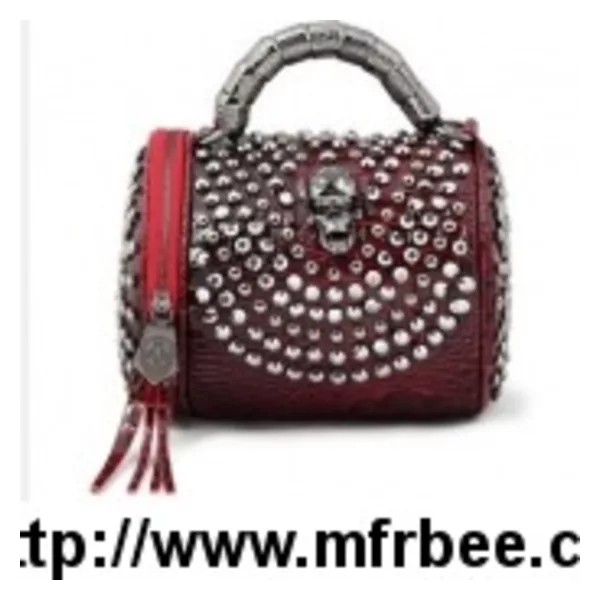 Punk skull crocodile grain messenger bag