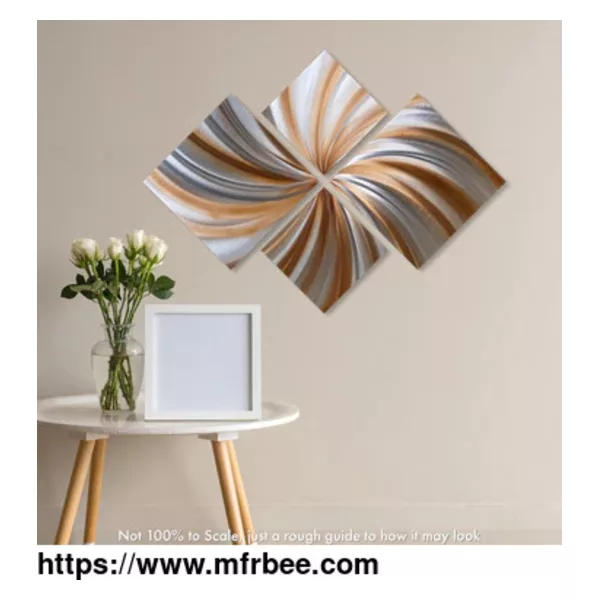 Light Bronze Metal Wall Art  | Modern Elements Metal Art