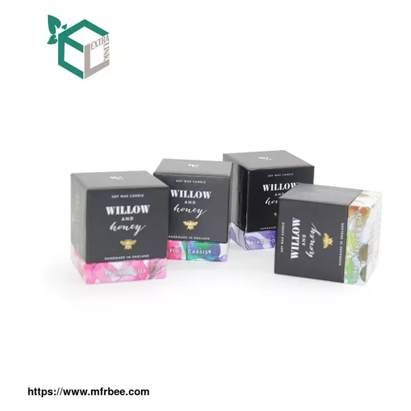 Black Paper Custom Cylinder Candle Box With Insert