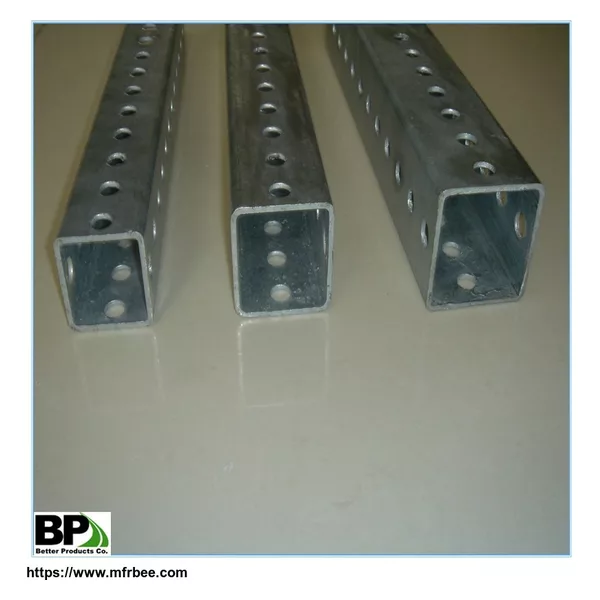 Perforated steel square sign post with holes
