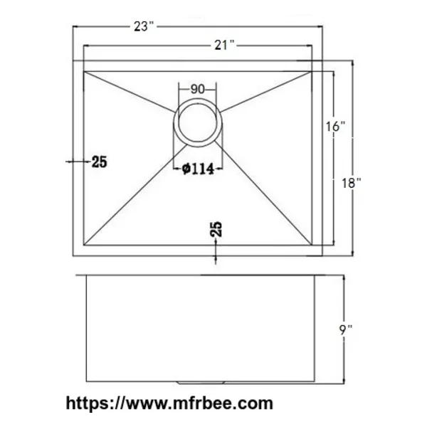 North American Handmade Stainless Steel Bar Sink