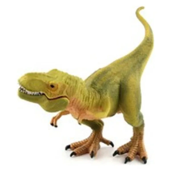 Mouth openable plastic green T-rex dinosaur toy