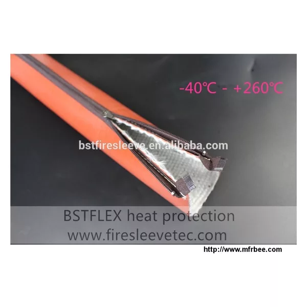 BSTFLEX silicone fiberglass fire sleeve with metal snap