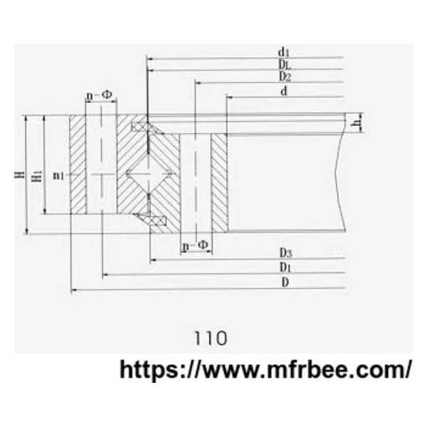 Single-Row Cross Roller Slewing Ring Without Gear