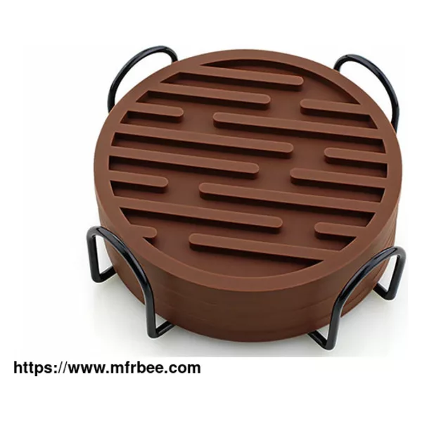 Raised Strips Silicone Rubber Drink Coasters