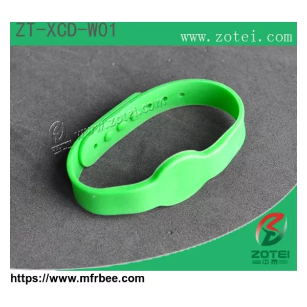 RFID round silicone wristband (Concave-convex button, Product model:ZT-XCD-W01)