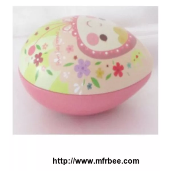 F06014 Egg Shape Tin Box