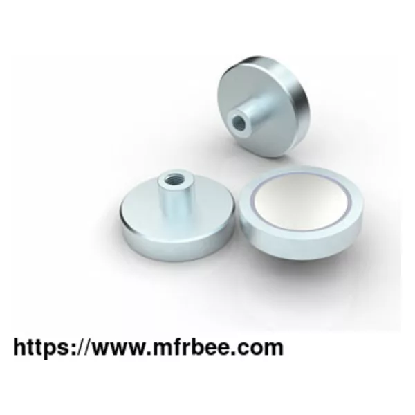 Flat Pot Magnet with Internal Threaded Bush