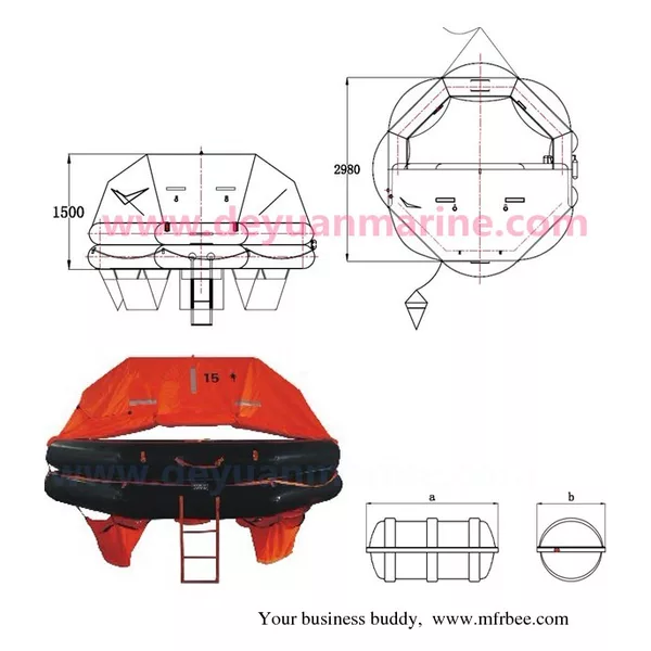 15 Person Throw-overboard Inflatable Life raft