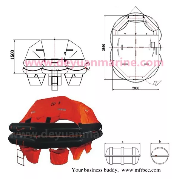 20 Man Throw-overboard Inflatable Life raft