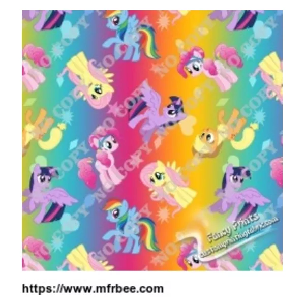 rainbow Little Pony digital custom print fabric